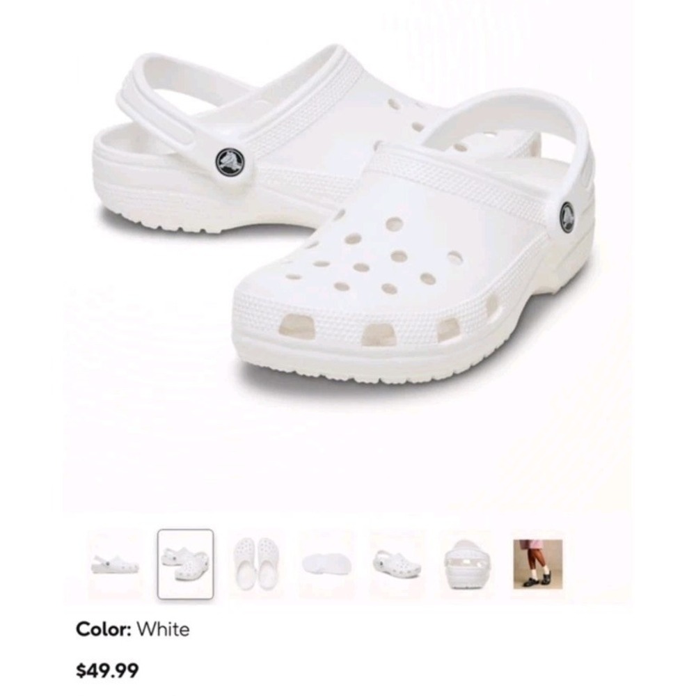 Crocs Classic Clogs White Slip On Men's 10 Women's W12